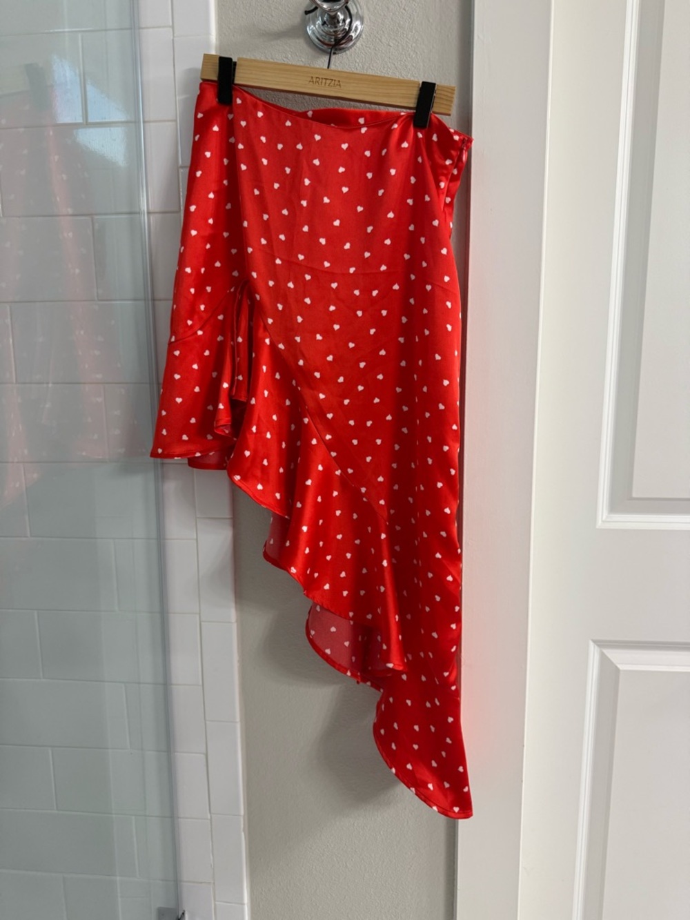 Forever 21 Red Heart Print Skirt